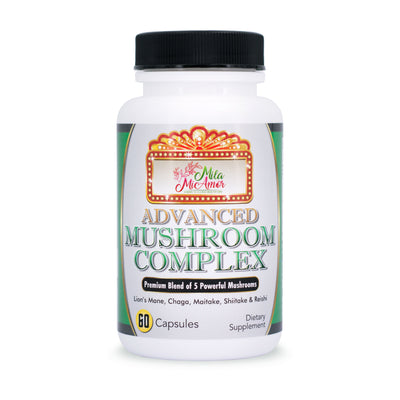 Advanced Mushroom Complex | For Immunity, Gut, Focus, and Clarity | 5 Mushrooms Blend | Lion's Mane, Shiitake, Chaga, Maitake Mushroom and Reishi Extracts | Made in USA | 60 Capsules