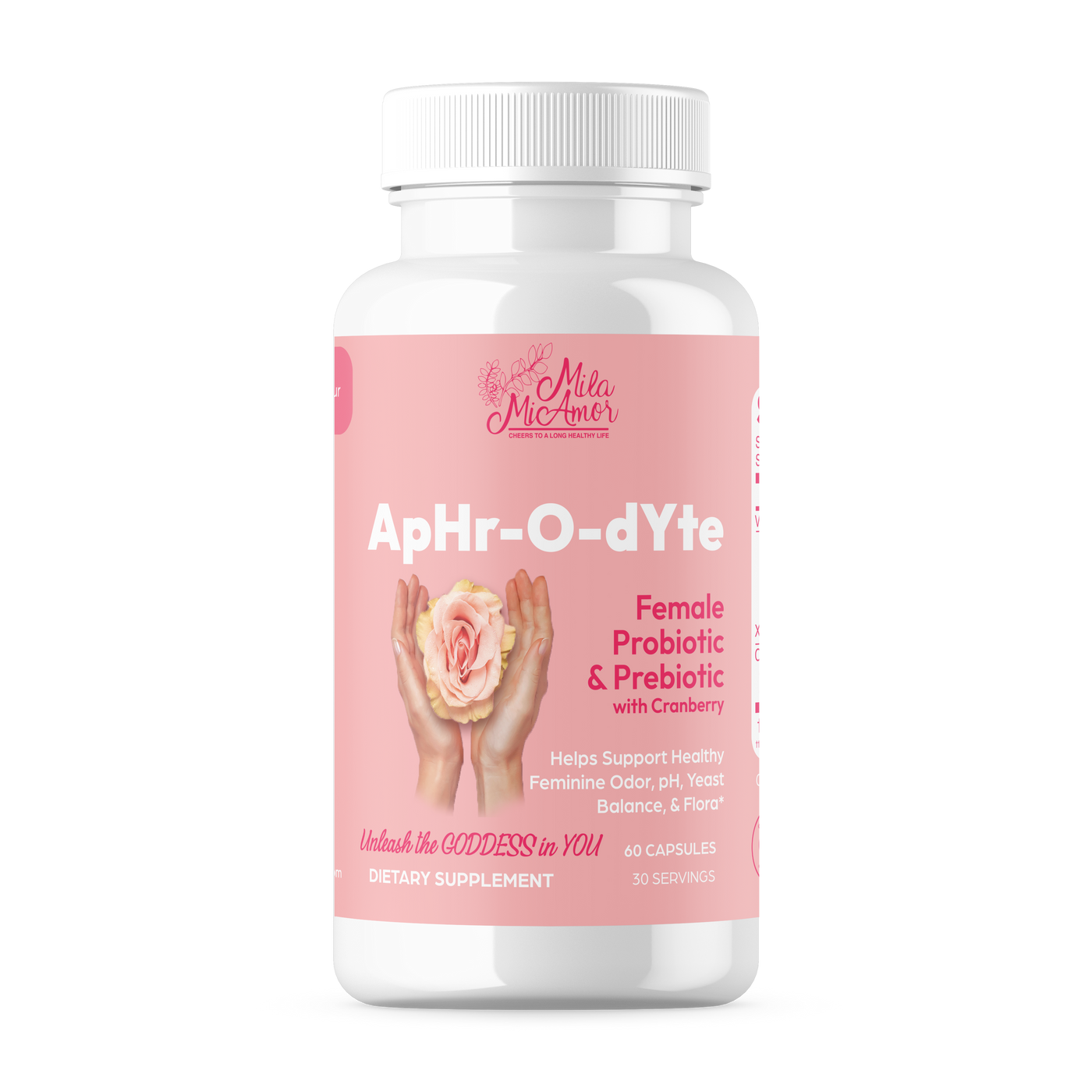 ApHr-O-dYte Female Probiotic & Prebiotic with Cranberry | Gluten Free | Vegan | Non-GMO | 60 capsules