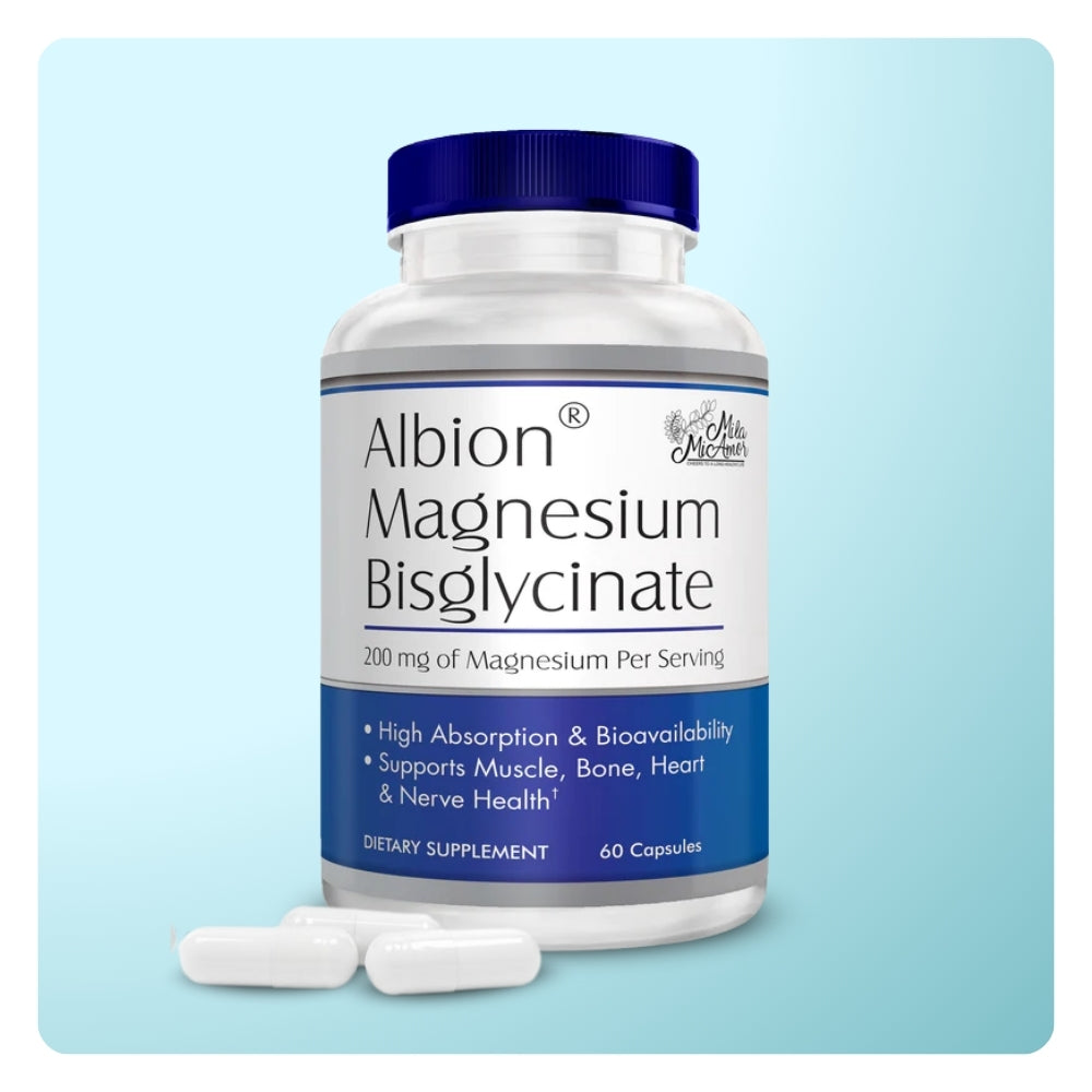 Albion® Magnesium Bisglycinate | Highly Absorbable Chelated Magnesium for Muscle, Sleep & Energy Support | 200 mg per Serving | 60 Capsules