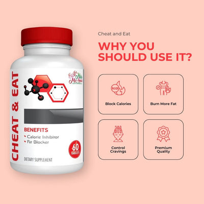 Cheat and Eat | Caffeine Free | Craving Control and Support | Guilt-Free Indulgence Support | Made in USA | 60 tablets