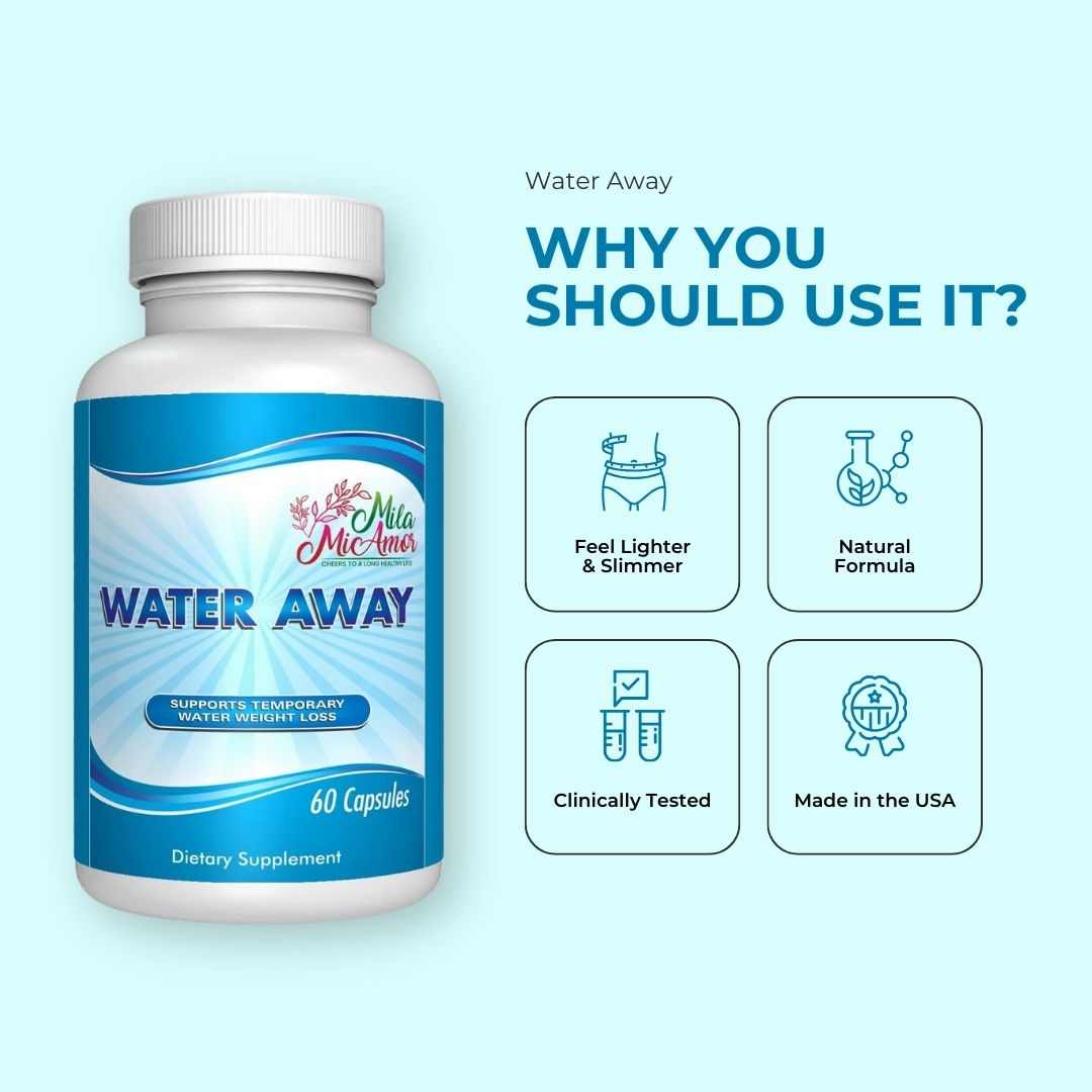 Water Away | Natural Diuretic for Bloating & Water Retention | Made in USA | 60 capsules
