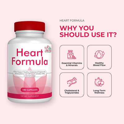Heart Formula | Support Cardiovascular Function with Vitamins, Minerals & Amino Acids | Made in USA | 180 Capsules