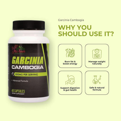 Garcinia Cambogia Capsules with 50% HCA | Caffeine Free | Weight Management and Appetite Control | Made in USA | 60 Capsules