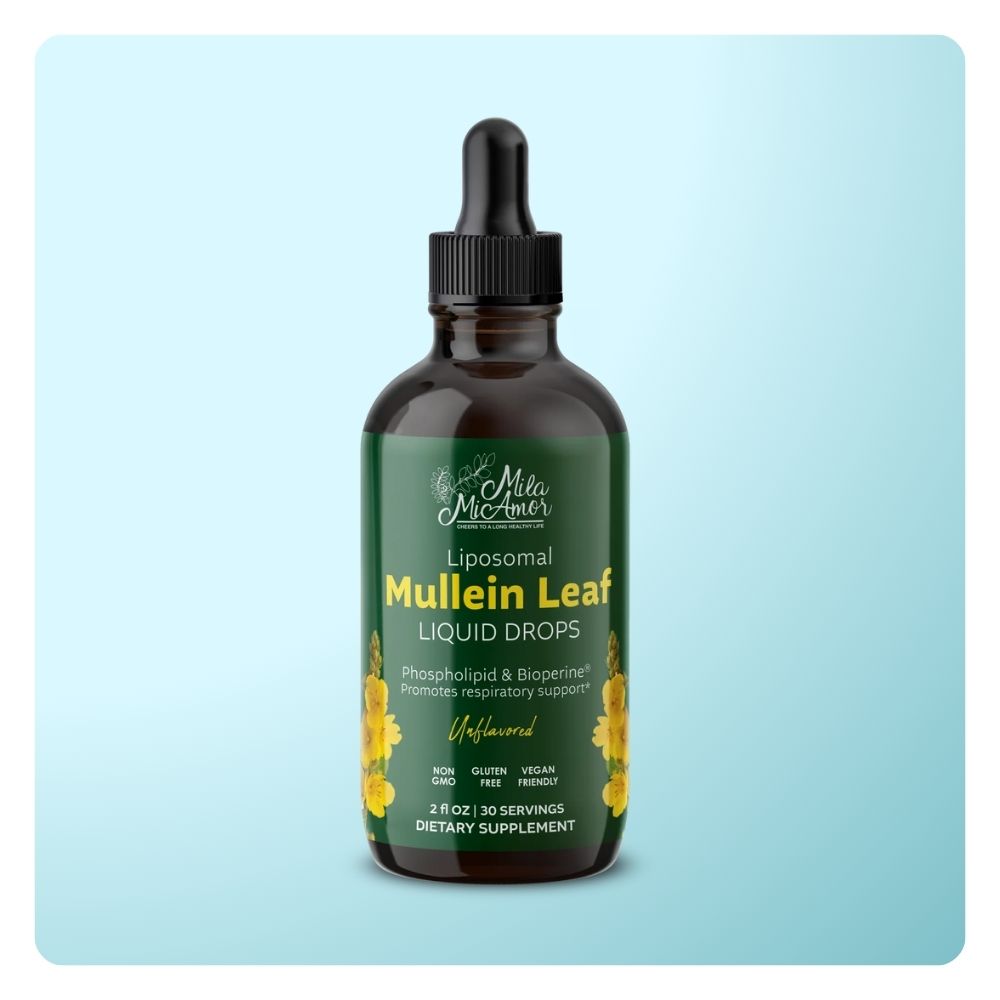 Mullein Drops for Lungs | Mullein Leaf Extract Supplement | Lung & Bronchial Cleanse for Smokers | Respiratory Health Support | Made in USA | 2 floz