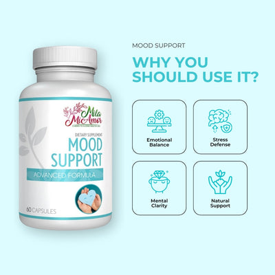 Mood Support | Stress & Emotion Balance with Vitamins, Ashwagandha & St. John's Wort | Scientifically Proven Blend | Made in USA | 60 Capsules