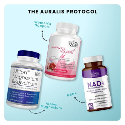 The Auralis Protocol | NAD+ Cellular Energy & Anti-Aging Supplement | Women's Support Hormone Regulator | Magnesium Bisglycinate Recovery Support