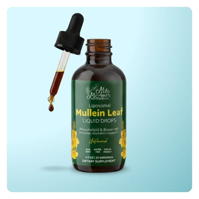 Mullein Drops for Lungs | Mullein Leaf Extract Supplement | Lung & Bronchial Cleanse for Smokers | Respiratory Health Support | Made in USA | 2 floz