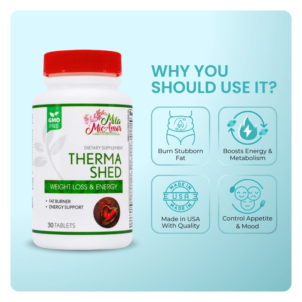 Terma cobertizo quemador de grasa | Suplemento para bajar de peso con Garcinia Cambogia, quitosano y yerba Mate | No GMO | 60 tabletas