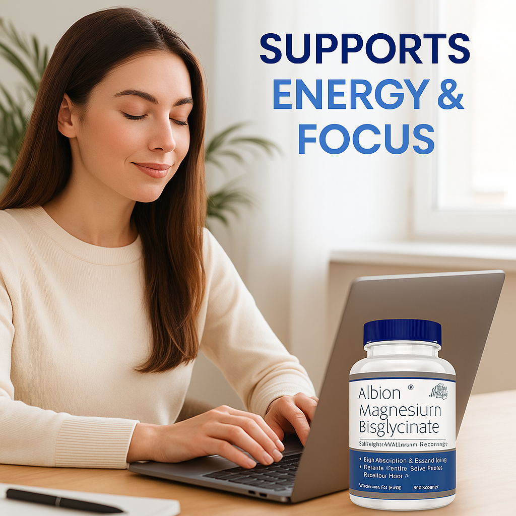 Albion® Magnesium Bisglycinate | Highly Absorbable Chelated Magnesium for Muscle, Sleep & Energy Support | 200 mg per Serving | 60 Capsules