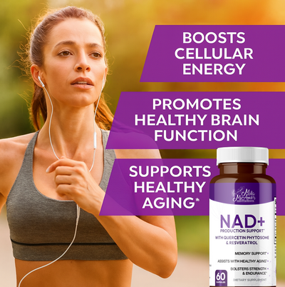 NAD+ Cellular Energy & Anti-Aging Supplement | Boost Energy, Focus & Longevity | Supports Mitochondrial Health, DNA Repair & Brain Function | 60 Capsules