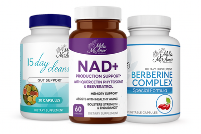 The EternaWell Kit | NAD+ Cellular Energy & Anti-Aging Supplement | 15 Day Cleanse Gut Support | Berberine Complex Healthy Body Support