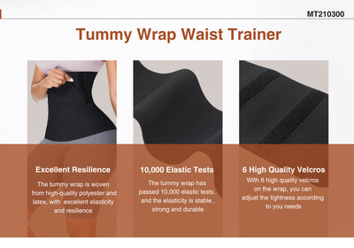 Black Latex Tummy Wrap Compression Band