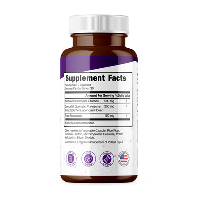 NAD+ Cellular Energy & Anti-Aging Supplement | Boost Energy, Focus & Longevity | Supports Mitochondrial Health, DNA Repair & Brain Function | 60 Capsules