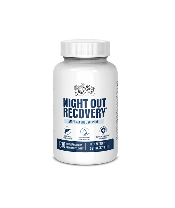 Milamiamor Night Out Recovery – After-Alcohol Support Supplement – Electrolyte Replenishment, Liver Health & Next-Day Wellness Support – 30 Vegetarian Capsules