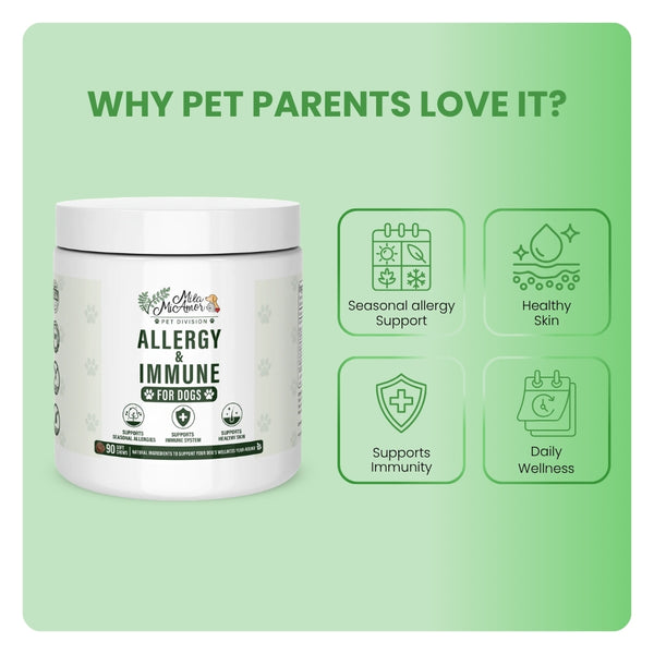 Allergy & Immune Soft Chews for Dogs – Seasonal Allergy, Immune System & Healthy Skin Support – Natural Ingredients – 90 Soft Chews