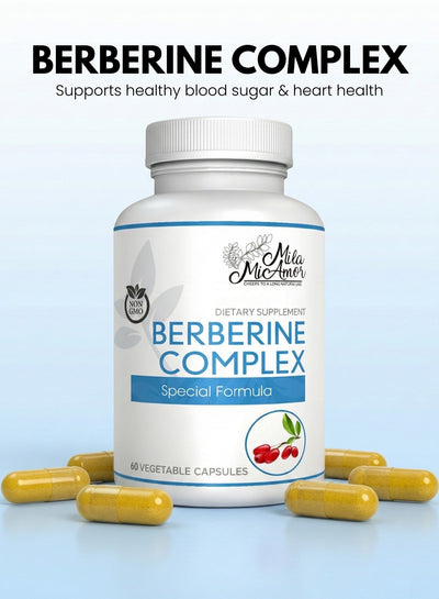 Berberine Complex HCL 500mg | Special Formula with Melon Fruit and Banaba Leaf | Non-GMO | 60 Capsules
