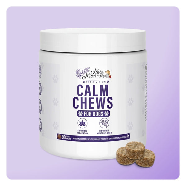 Calm Chews for Dogs – Calming & Relaxation Support – Supports Mental Clarity – Natural Ingredients – Daily Wellness Soft Chews – 90 Count