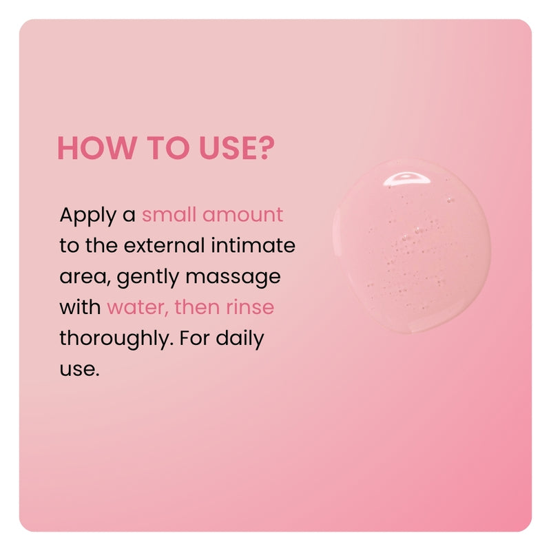 How to use Mila MiAmor intimate wash: apply a small amount to the external area, gently massage with water, then rinse.