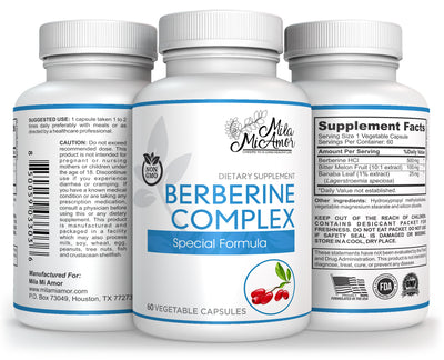 Berberine Complex HCL 500mg | Special Formula with Melon Fruit and Banaba Leaf | Non-GMO | Made in USA | 60 Capsules