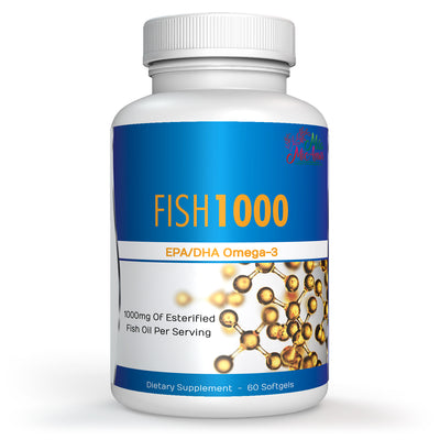 Fish 1000 | EPA, DHA, Omega-3 | 1000 mg Fish Oil - 60 Softgels | Support Heart, Joints, Cognitive Function, Blood Pressure | Made in USA