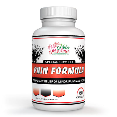 Pain Formula | Body Pain Relief | Natural Formula with Hyaluronic Acid, Basil Leaf, Turmeric, Ginger Root | Perfect For Joint, Muscle,Shoulder, Knee and Arthritis pain | Made in USA | 60 Capsules