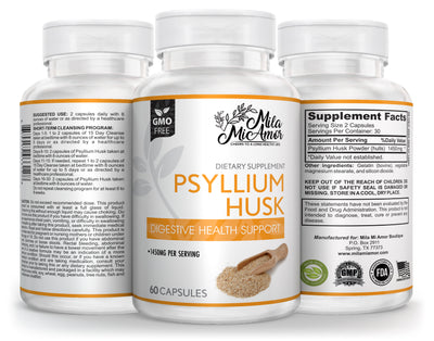 Psyllium Husk | Gut and Colon Support | Digestive Support | Non-GMO | 60 capsules