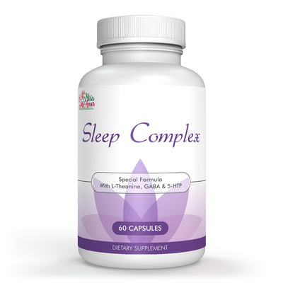 Sleep complex | Natural Sleep Aid for Relaxation & Restful Sleep | Melatonin, L-Theanine, GABA, 5-HTP | Energized Mornings | Made in USA | 60 Capsules