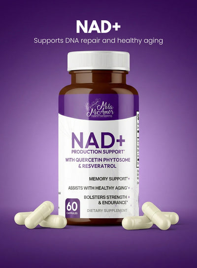 Énergie cellulaire NAD+ & Complément anti-âge | Boostez votre énergie et votre concentration & Longévité | Favorise la santé mitochondriale et la réparation de l'ADN & Fonction cérébrale | 60 capsules